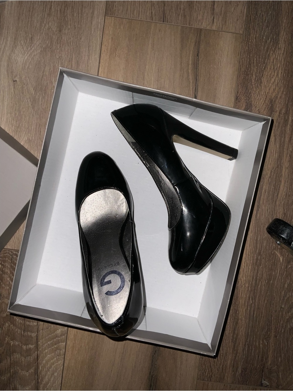 Guess Black Patent Platform Stiletto Pumps